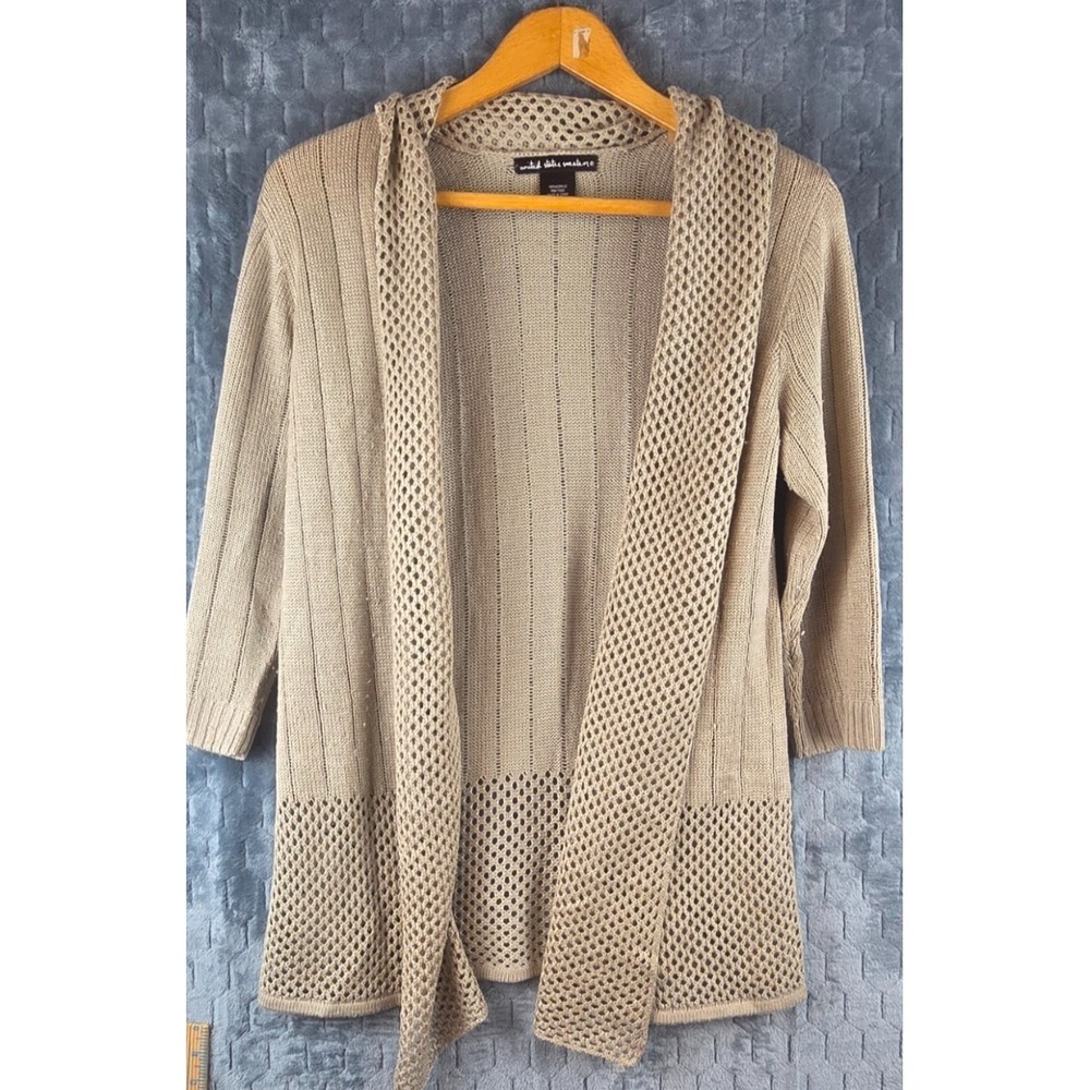 United States Sweaters Womens Medium 3/4 Sleeve Open Front Knit Cardigan Sweater